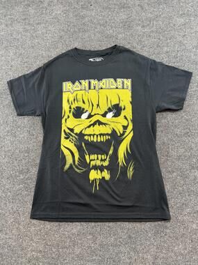 Iron Maiden Shirt Mens Medium Black Eddie Skull Graphic Band Tee Global